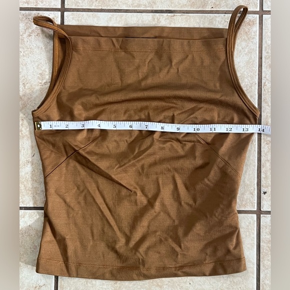 Politix Vintage Y2K 90s Bronze Brown Shimmery Crop Tank Top women’s Size XS/S - Picture 4 of 5